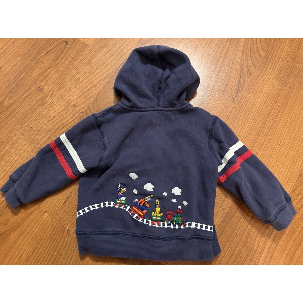 Disney Parks Zip Hoodie Micky Donald Goofy Baby Toddler 24 Months Navy Embroider